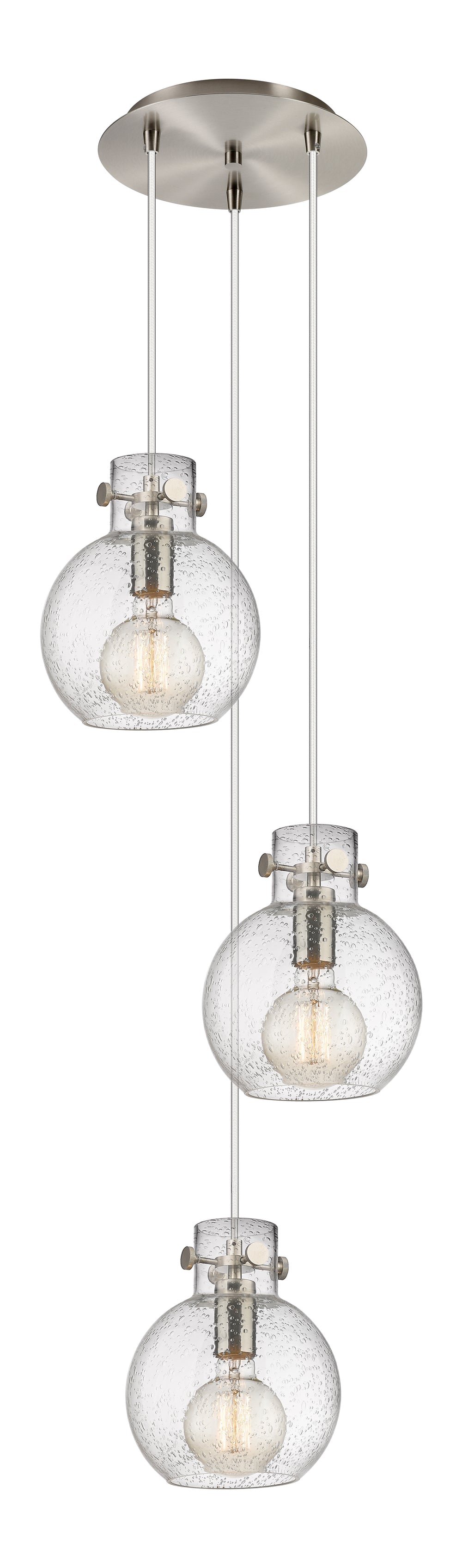 Innovations Lighting Newton Sphere 8" Multi Pendant - Brushed Satin Nickel Pendants Innovations Lighting   