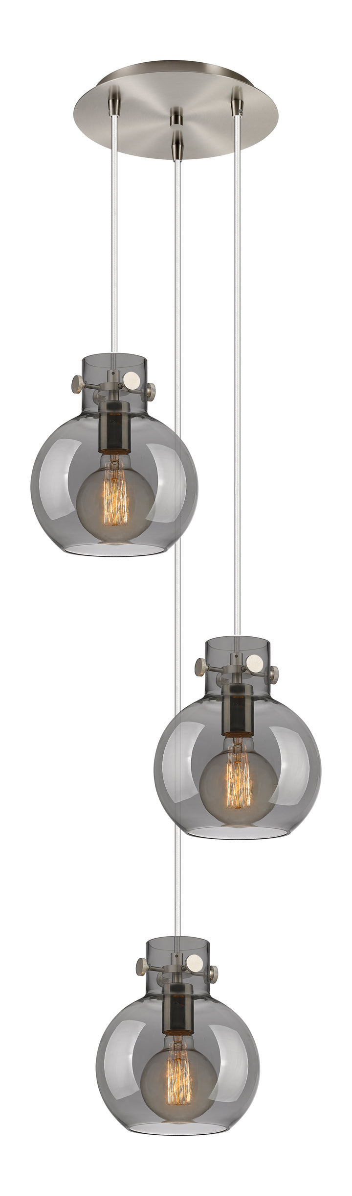 Innovations Lighting Newton Sphere 8" Multi Pendant - Brushed Satin Nickel Pendants Innovations Lighting   