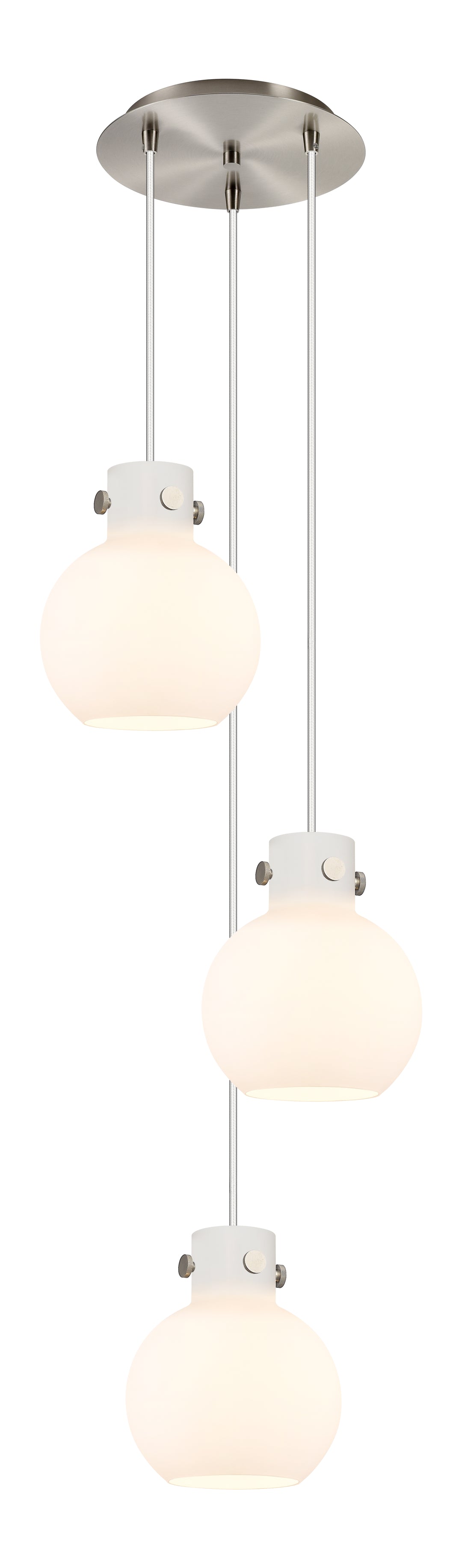 Innovations Lighting Newton Sphere 8" Multi Pendant - Brushed Satin Nickel Pendants Innovations Lighting   