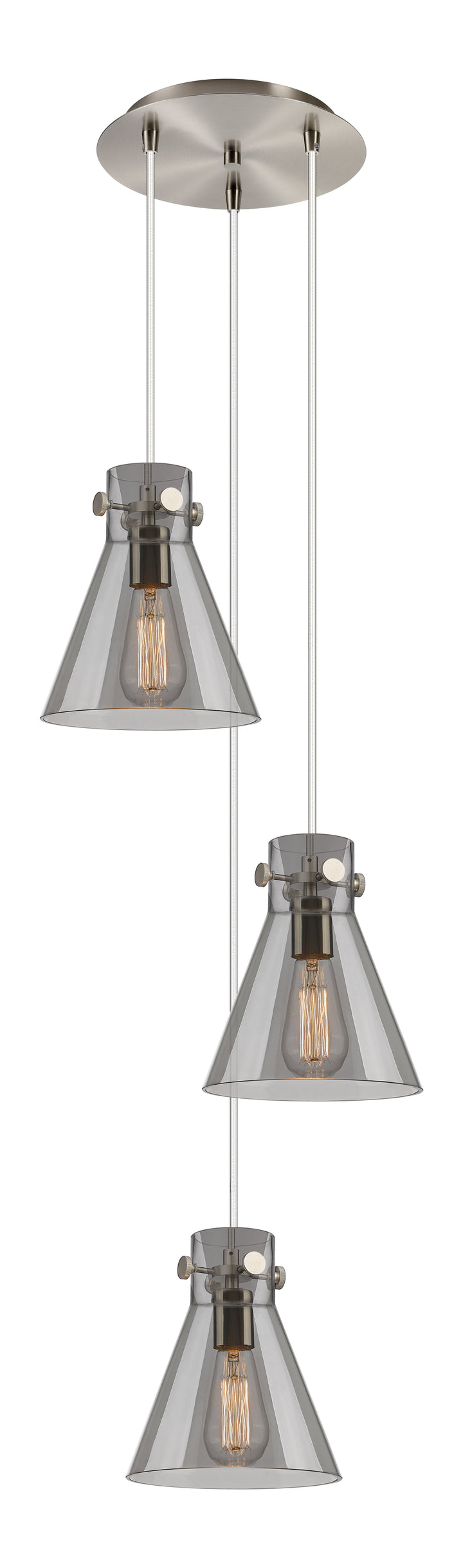 Innovations Lighting Newton Cone 8" Multi Pendant - Brushed Satin Nickel Pendants Innovations Lighting   