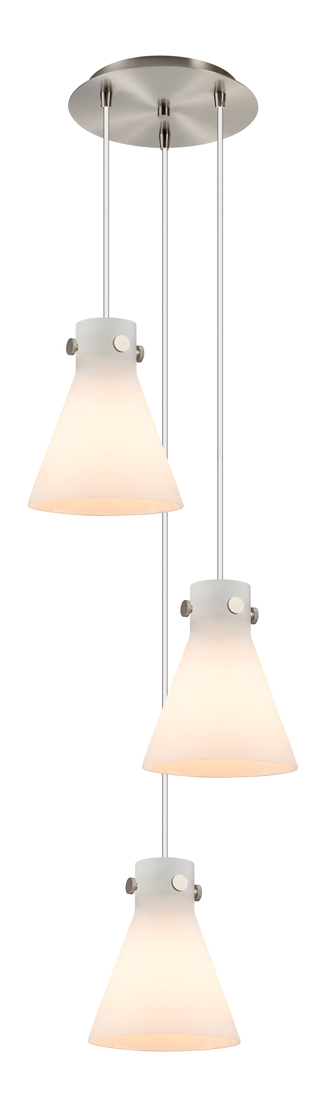 Innovations Lighting Newton Cone 8" Multi Pendant - Brushed Satin Nickel Pendants Innovations Lighting   