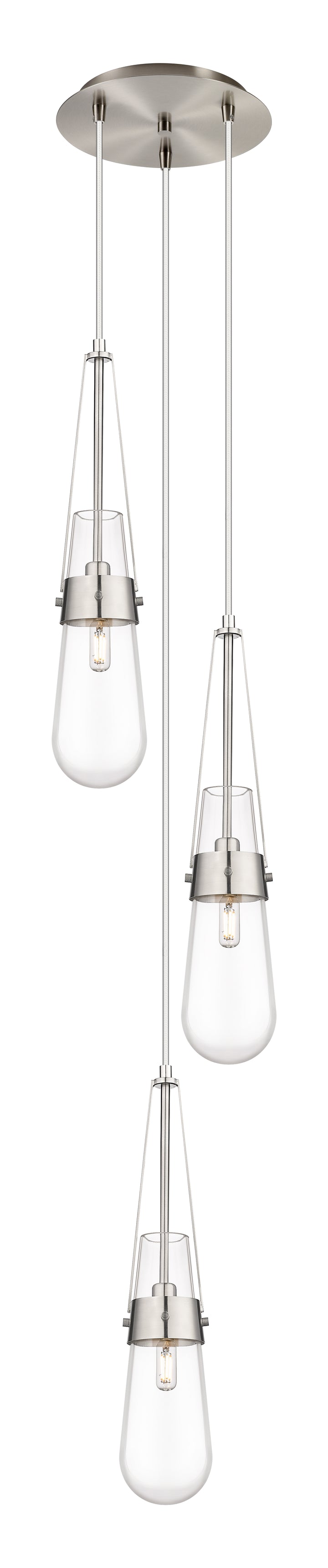 Innovations Lighting Milan 4" Multi Pendant - Brushed Satin Nickel Pendants Innovations Lighting Clear ; Glass Type: Clear  