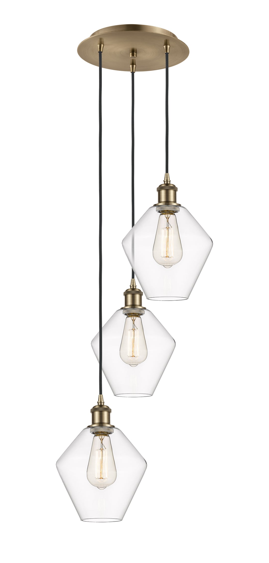 Innovations Lighting Cindyrella 8" Multi Pendant - Antique Brass Pendants Innovations Lighting Clear ; Glass Type: Clear  