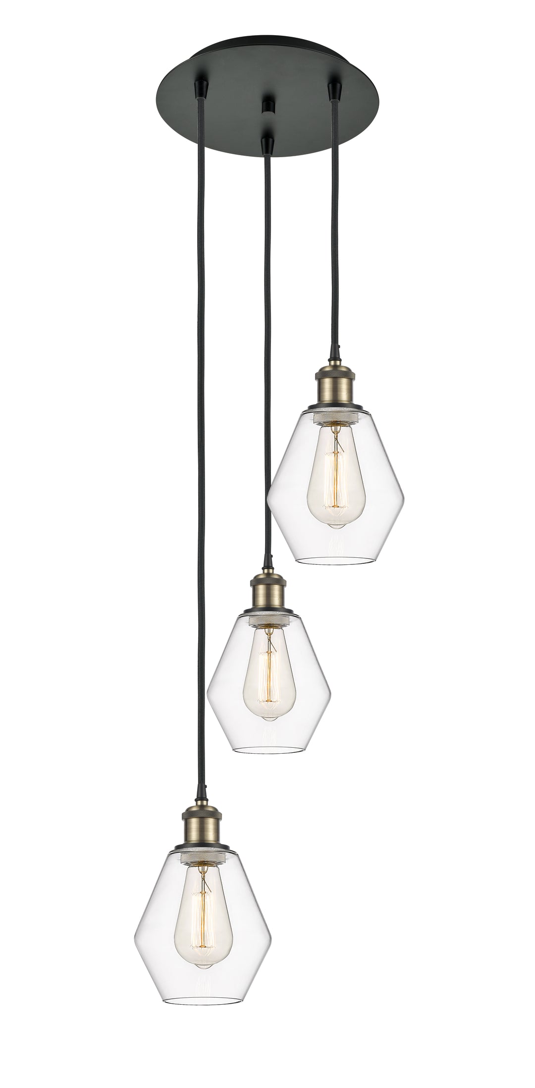 Innovations Lighting Cindyrella 6" Multi Pendant - Black Antique Brass Pendants Innovations Lighting Clear ; Glass Type: Clear  