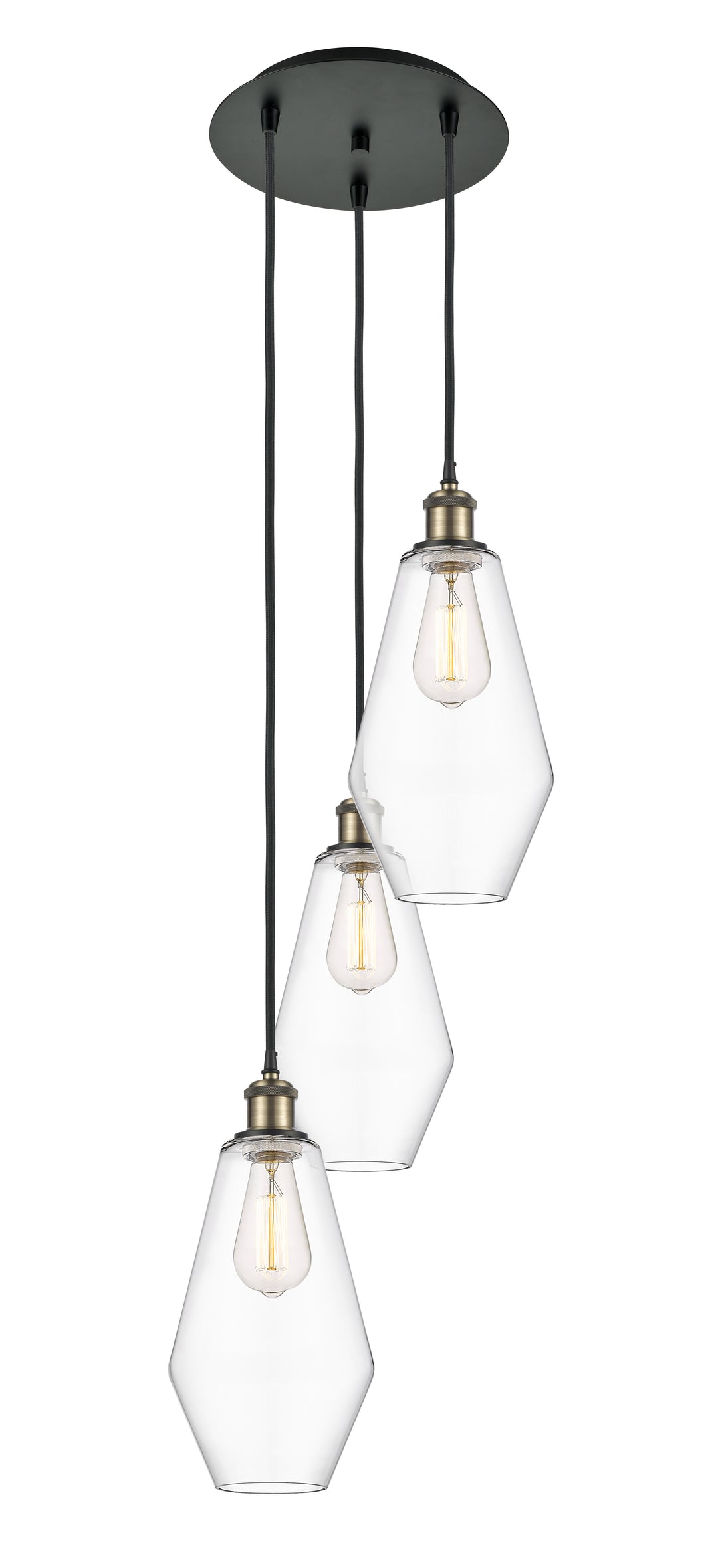 Innovations Lighting Cindyrella 7" Multi Pendant - Black Antique Brass Pendants Innovations Lighting Clear ; Glass Type: Clear  