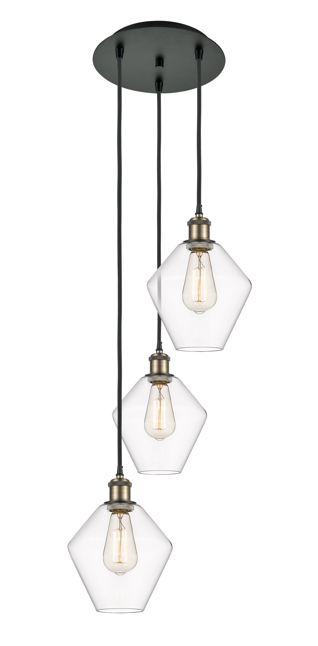 Innovations Lighting Cindyrella 8" Multi Pendant - Black Antique Brass Pendants Innovations Lighting Clear ; Glass Type: Clear  