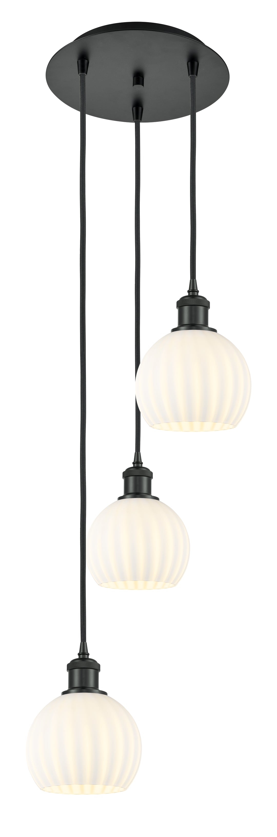 Innovations Lighting White Venetian 6" Multi Pendant - Matte Black