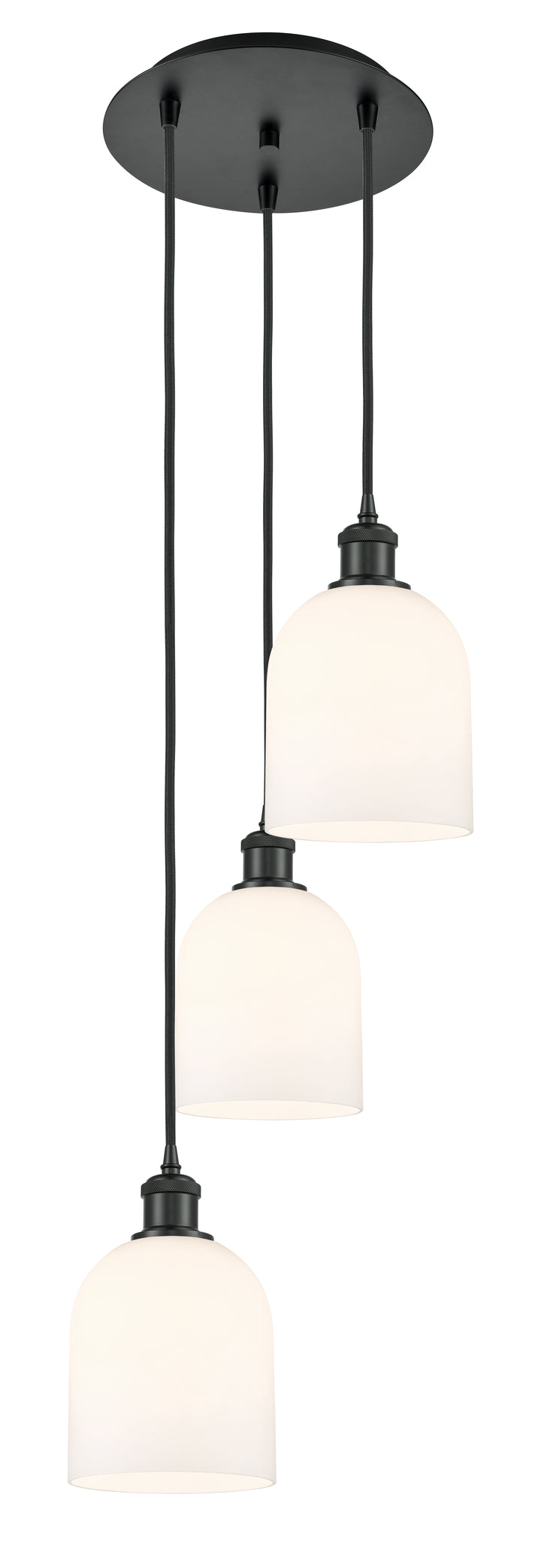 Innovations Lighting Bella 6" Multi Pendant Pendants Innovations Lighting Matte Black White ; Glass Type: White 