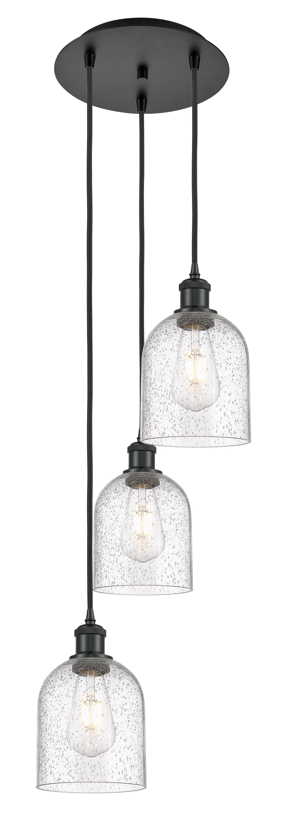 Innovations Lighting Bella 6" Multi Pendant Pendants Innovations Lighting Matte Black Seedy ; Glass Type: Transparent 