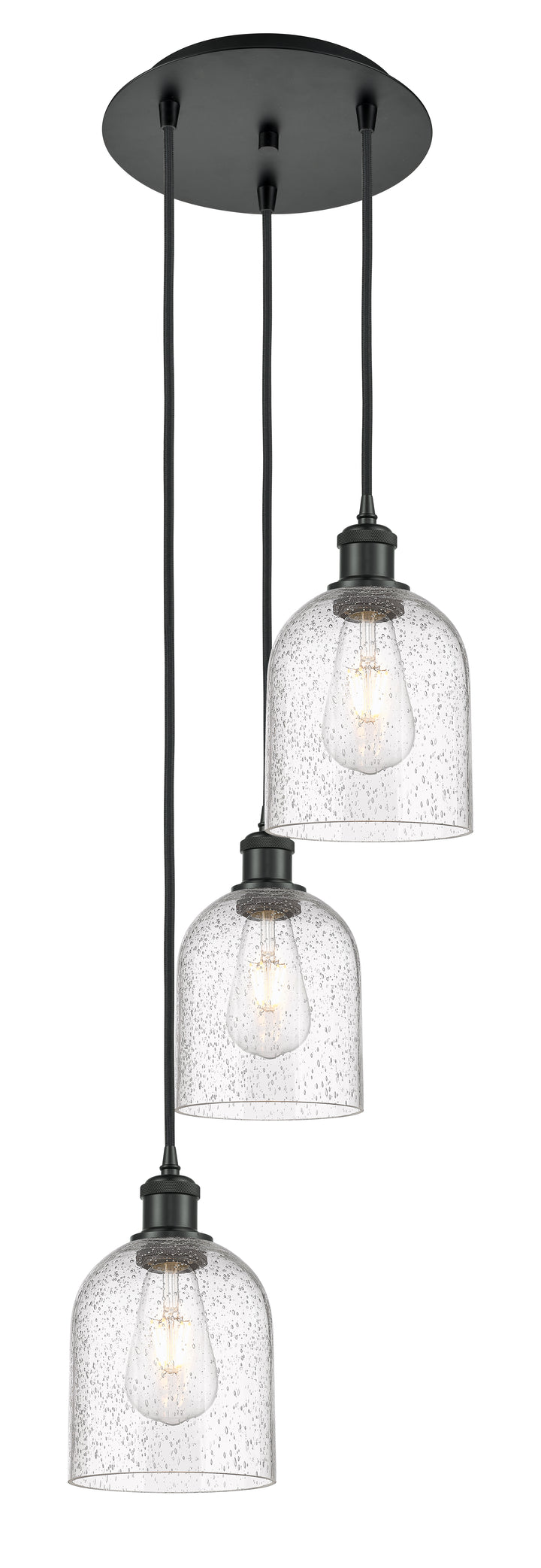 Innovations Lighting Bella 6" Multi Pendant Pendants Innovations Lighting Matte Black Seedy ; Glass Type: Transparent 