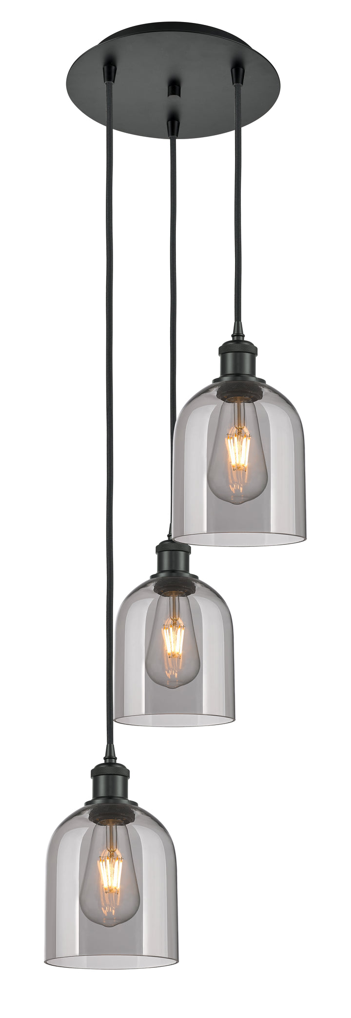 Innovations Lighting Bella 6" Multi Pendant Pendants Innovations Lighting Matte Black Light Smoke ; Glass Type: Smoked 