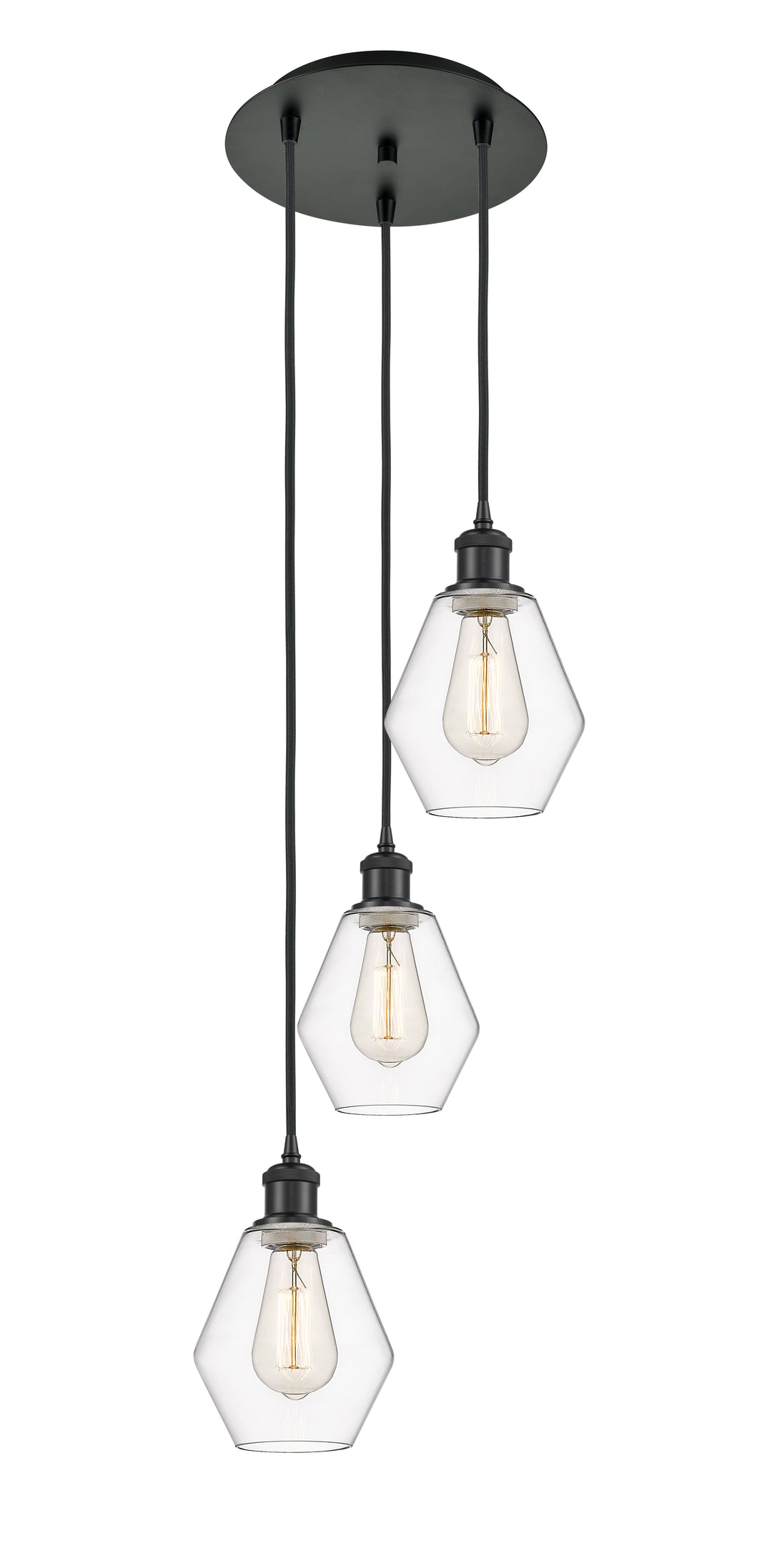 Innovations Lighting Cindyrella 6" Multi Pendant - Matte Black Pendants Innovations Lighting Clear ; Glass Type: Clear  