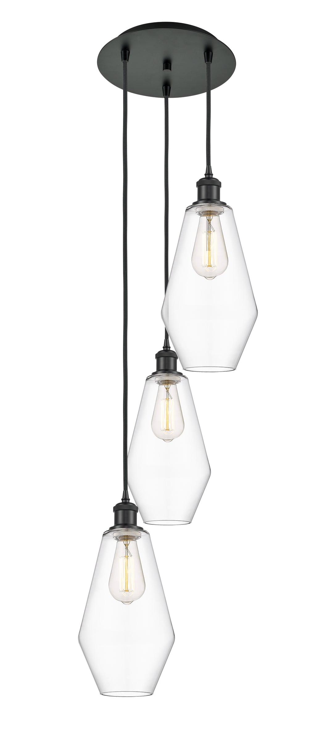 Innovations Lighting Cindyrella 7" Multi Pendant - Matte Black Pendants Innovations Lighting Clear ; Glass Type: Clear  