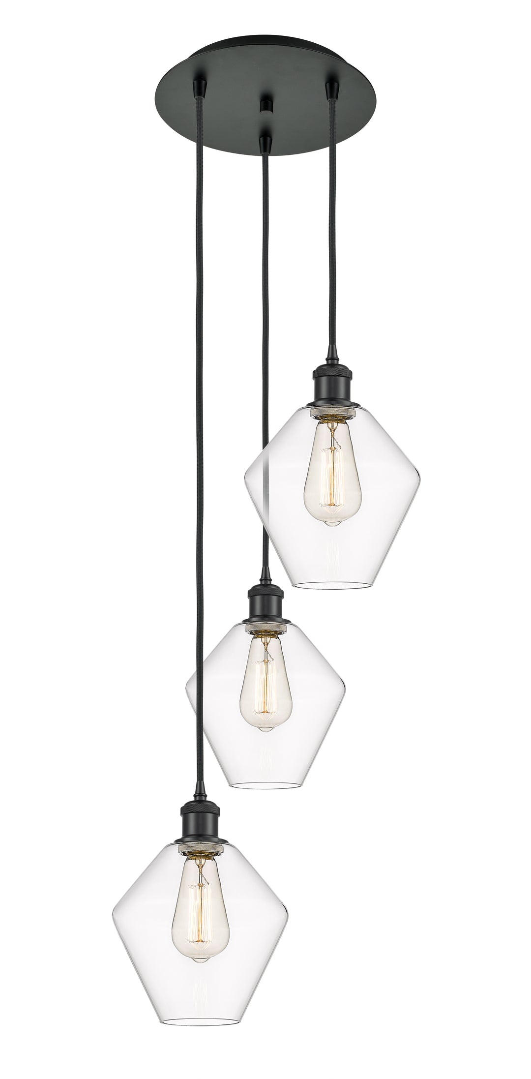 Innovations Lighting Cindyrella 8" Multi Pendant - Matte Black Pendants Innovations Lighting Clear ; Glass Type: Clear  