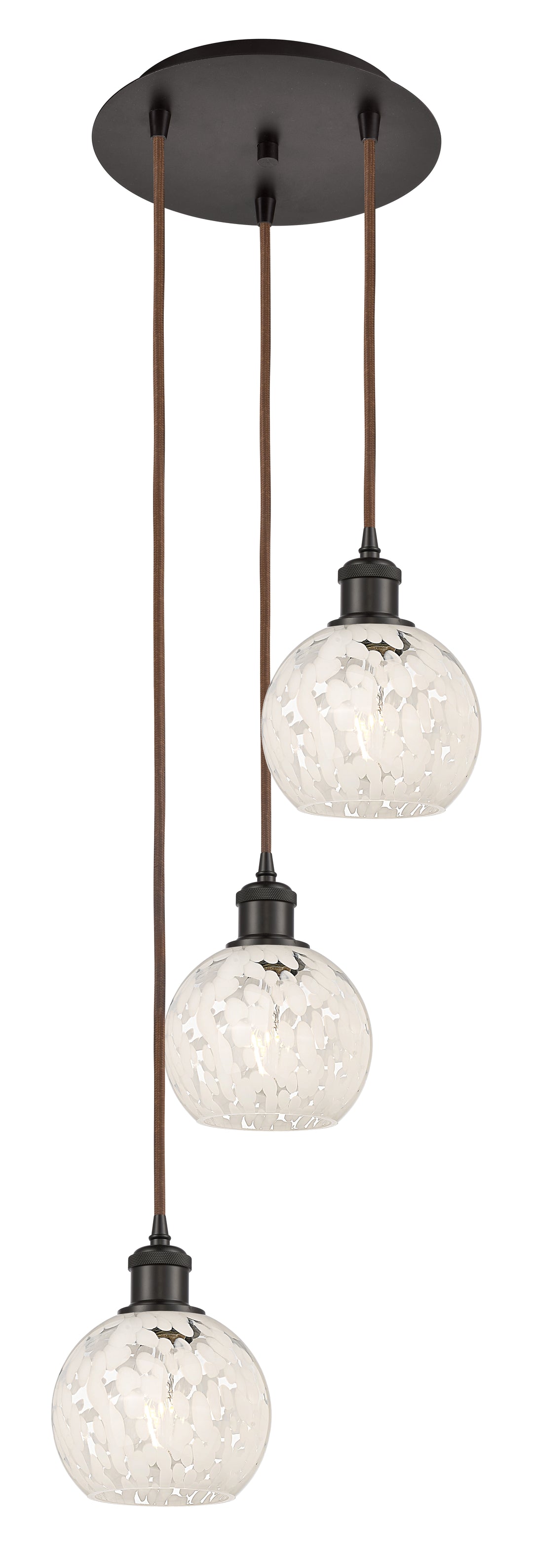 Innovations Lighting White Mouchette 6" Multi Pendant - Oil Rubbed Bronze Pendants Innovations Lighting White Mouchette ; Glass Type: White  