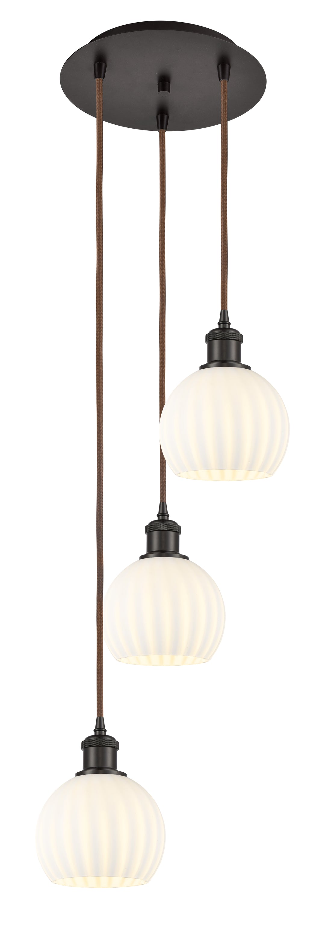 Innovations Lighting White Venetian 6" Multi Pendant - Oil Rubbed Bronze Pendants Innovations Lighting White Venetian ; Glass Type: White  