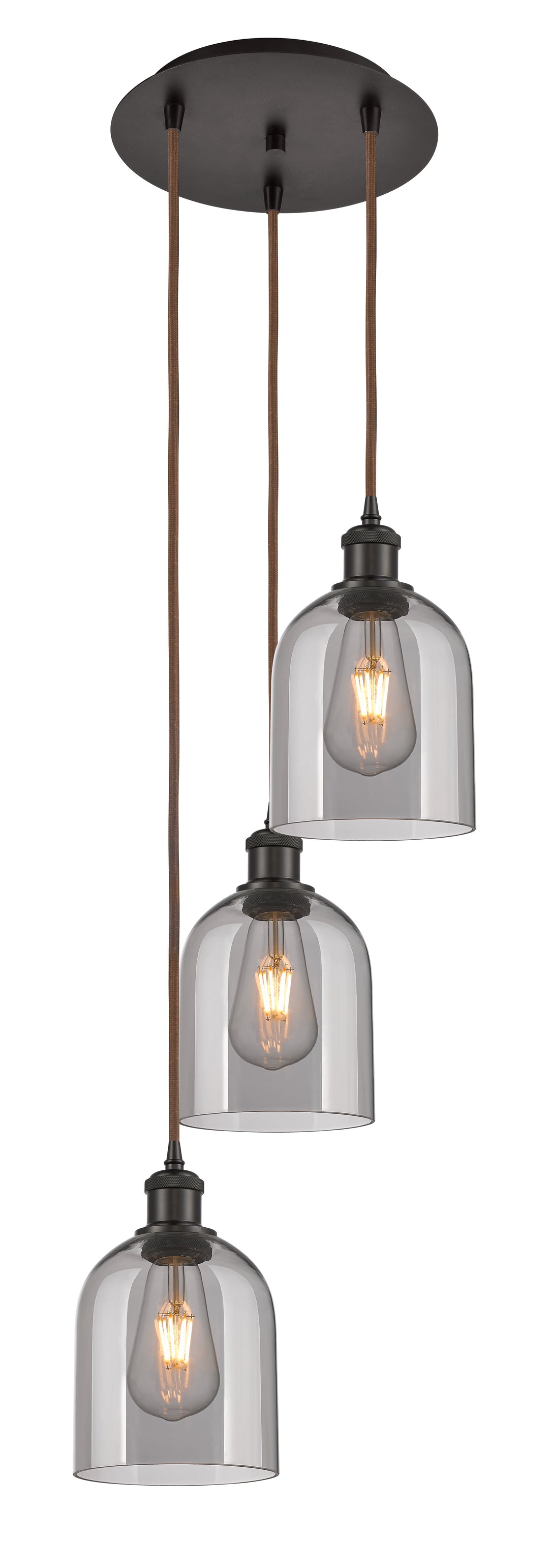 Innovations Lighting Bella 6" Multi Pendant Pendants Innovations Lighting Oil Rubbed Bronze Light Smoke ; Glass Type: Smoked 