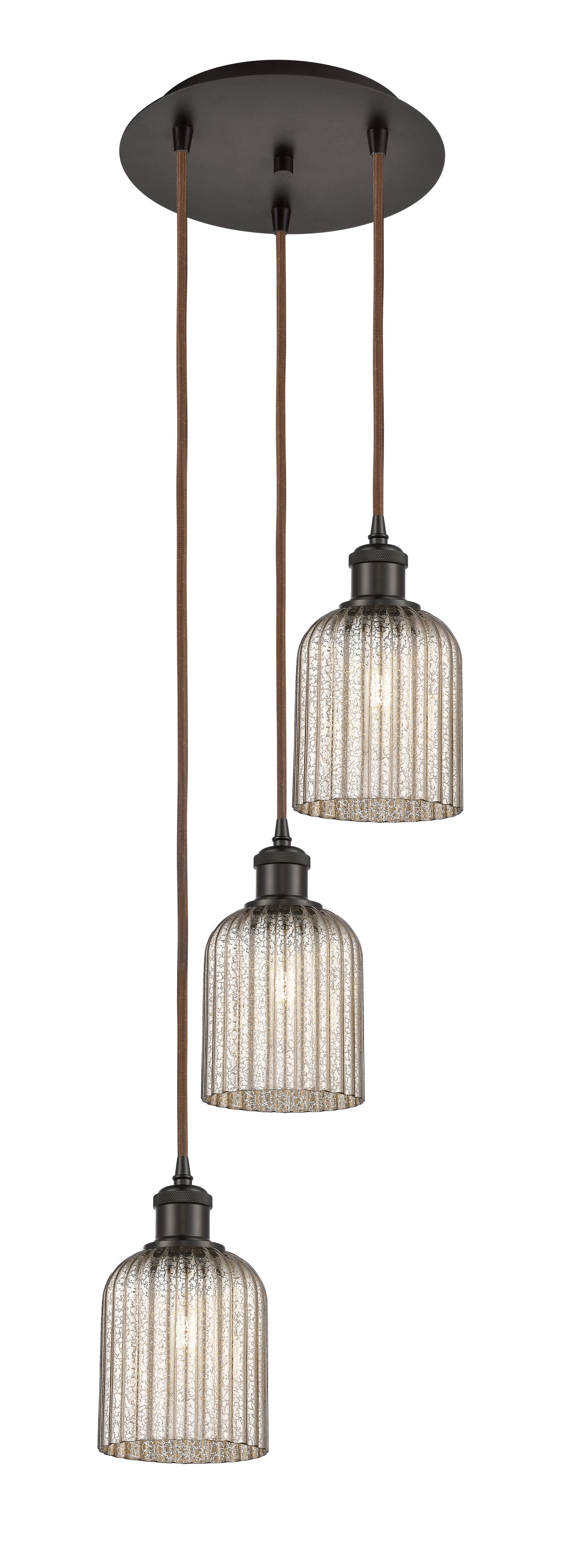 Innovations Lighting Bridal Veil 5" Multi Pendant Pendants Innovations Lighting Oil Rubbed Bronze Mercury ; Glass Type: Mercury; Ribbed 