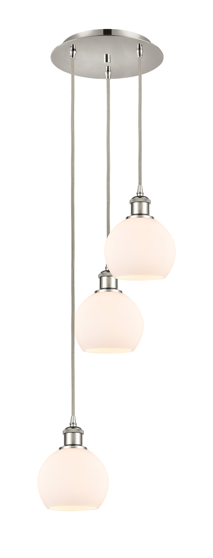 Innovations Lighting Athens 6" Multi Pendant Pendants Innovations Lighting Polished Nickel Matte White ; Glass Type: White 