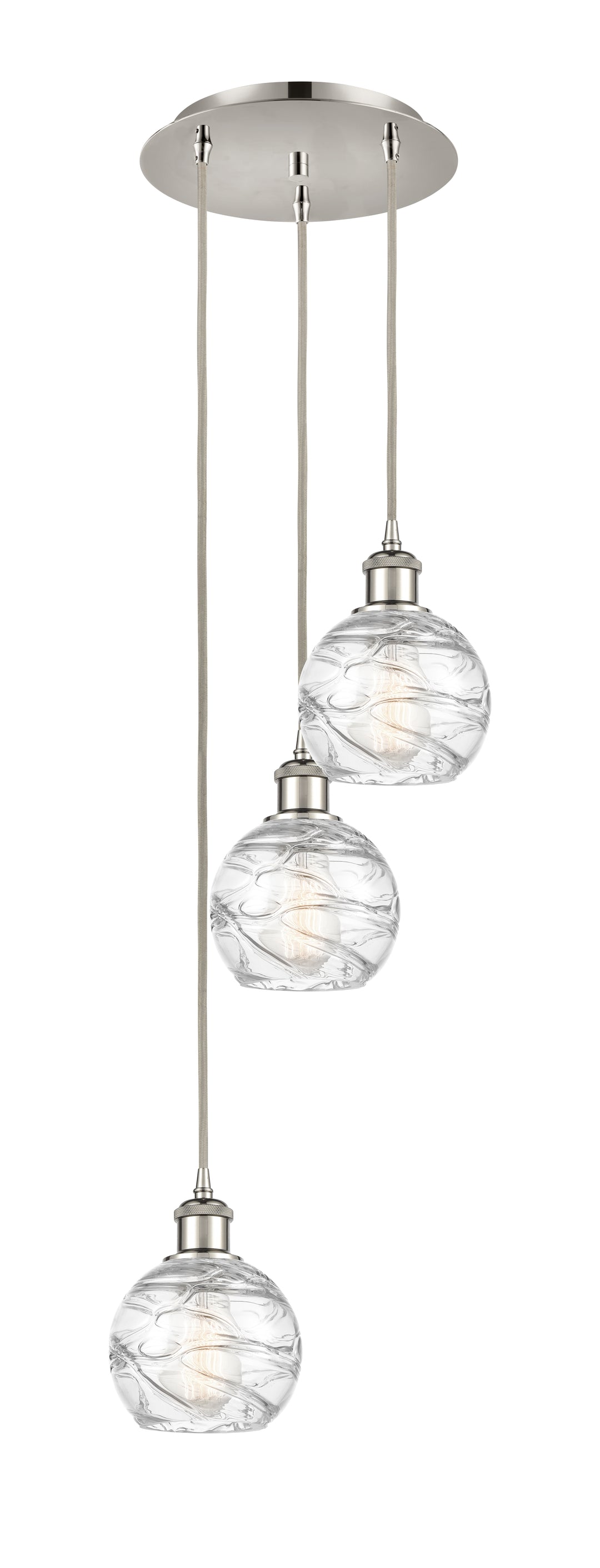 Innovations Lighting Athens Deco Swirl 6" Multi Pendant Pendants Innovations Lighting Polished Nickel Clear Deco Swirl ; Glass Type: Clear 