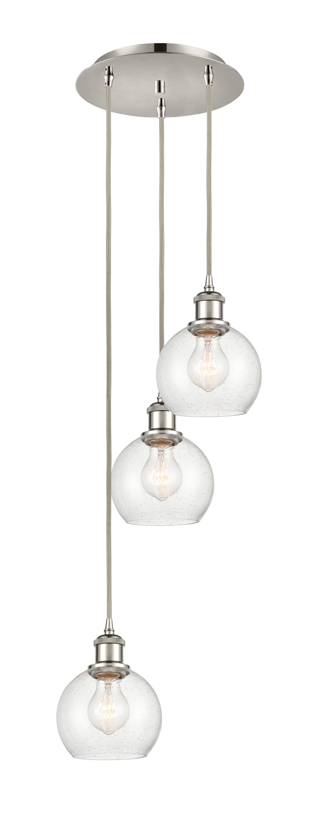 Innovations Lighting Athens 6" Multi Pendant Pendants Innovations Lighting Polished Nickel Seedy ; Glass Type: Seeded 