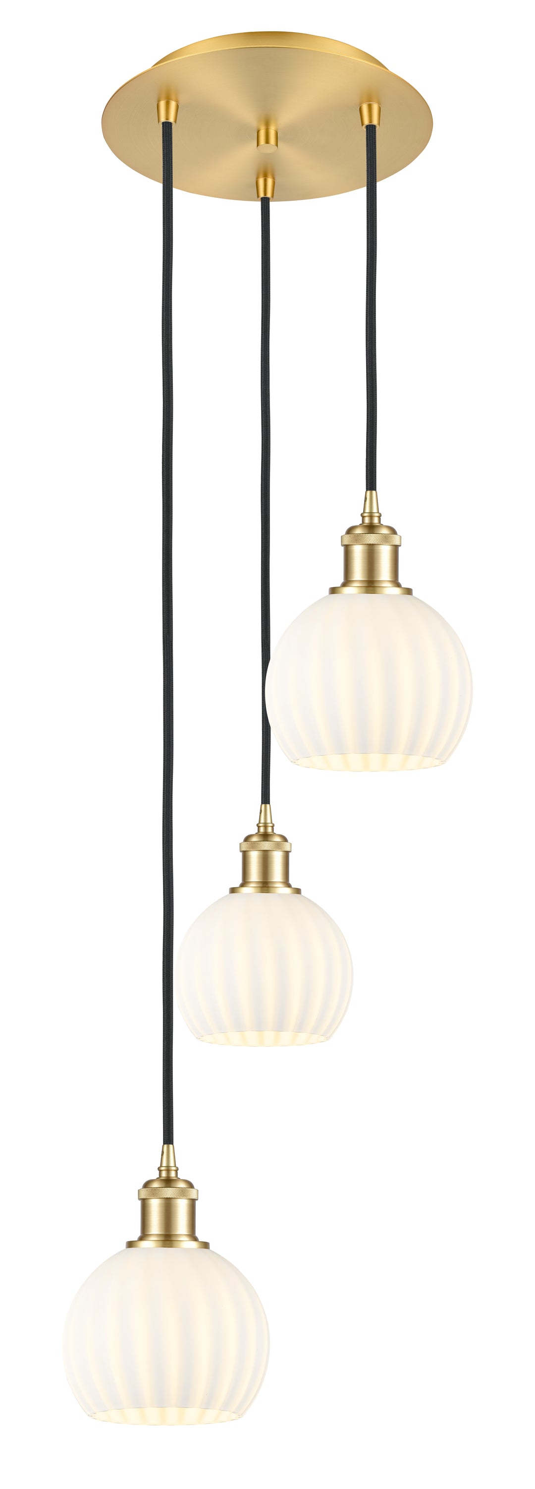 Innovations Lighting White Venetian 6" Multi Pendant - Satin Gold