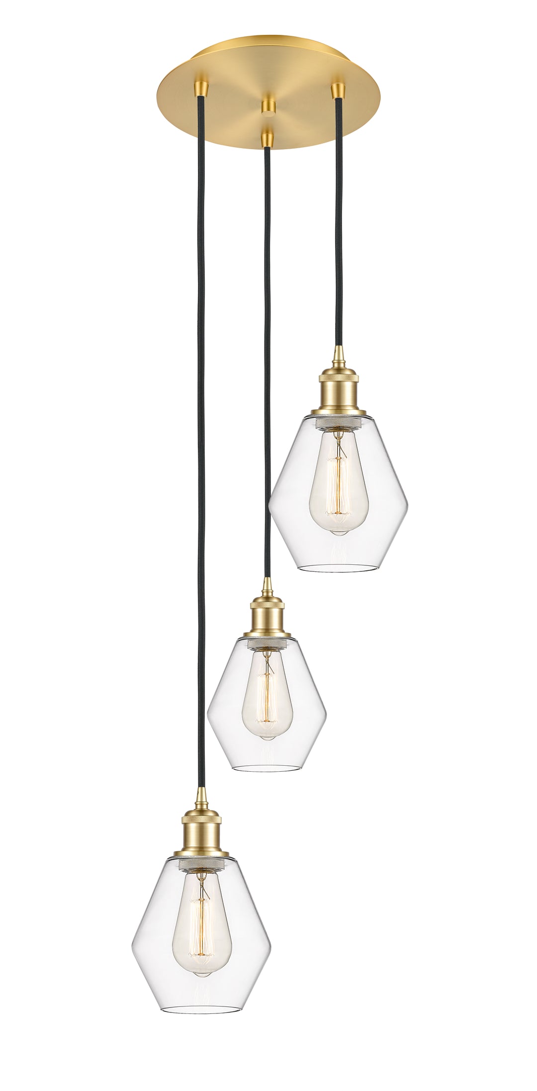 Innovations Lighting Cindyrella 6" Multi Pendant - Satin Gold Pendants Innovations Lighting Clear ; Glass Type: Clear  