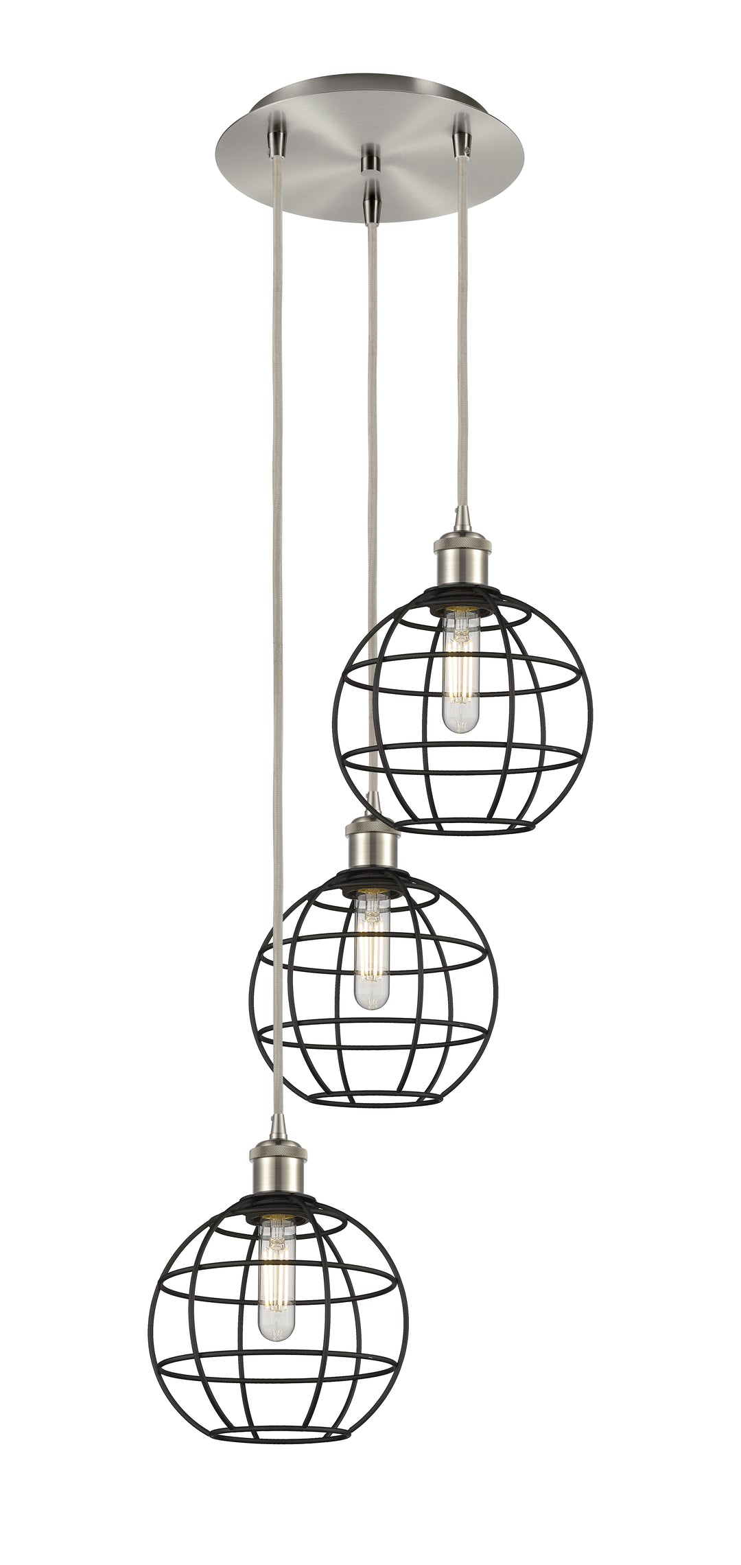 Innovations Lighting Lake Placid 8" Multi Pendant Pendants Innovations Lighting Brushed Satin Nickel  