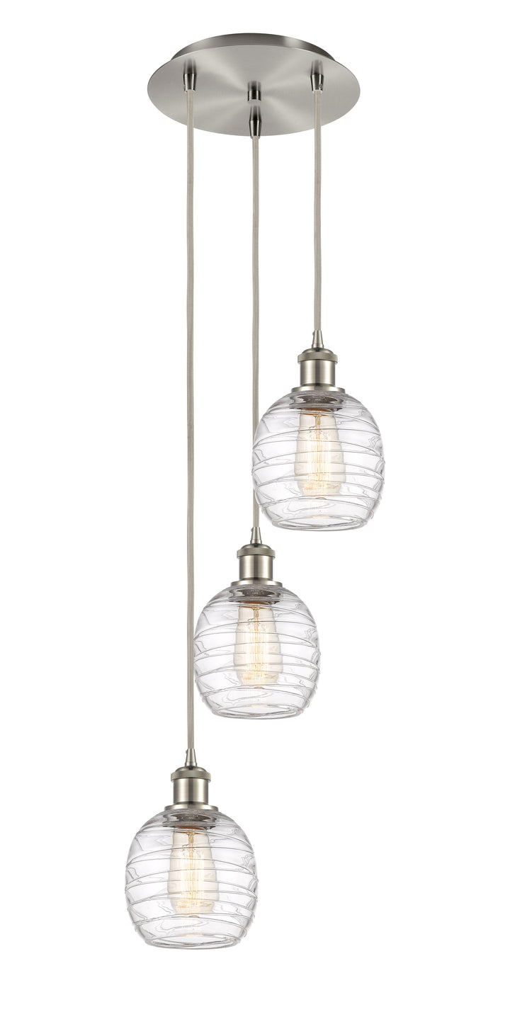 Innovations Lighting Belfast 6" Multi Pendant Pendants Innovations Lighting Brushed Satin Nickel Deco Swirl ; Glass Type: Clear 