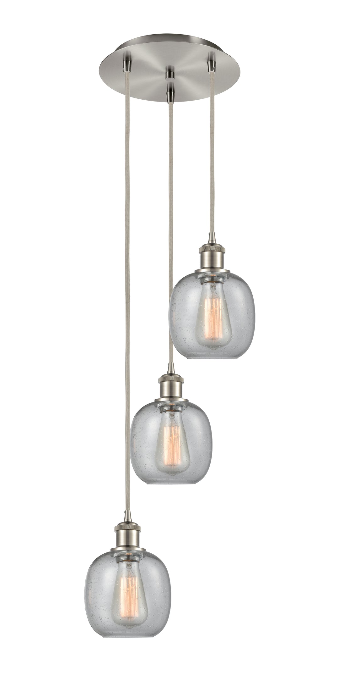 Innovations Lighting Belfast 6" Multi Pendant Pendants Innovations Lighting Brushed Satin Nickel Seedy ; Glass Type: Seeded 