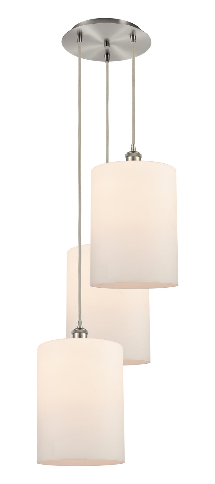 Innovations Lighting Cobbleskill 9" Multi Pendant - Brushed Satin Nickel Pendants Innovations Lighting Matte White ; Glass Type: White; Water  