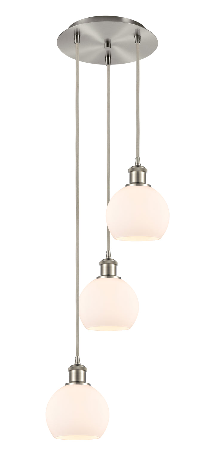 Innovations Lighting Athens 6" Multi Pendant Pendants Innovations Lighting Brushed Satin Nickel Matte White ; Glass Type: White 