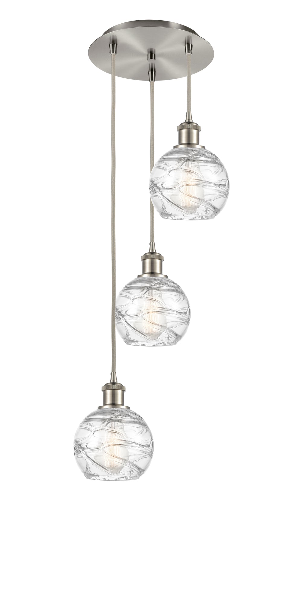 Innovations Lighting Athens Deco Swirl 6" Multi Pendant Pendants Innovations Lighting Brushed Satin Nickel Clear Deco Swirl ; Glass Type: Clear 