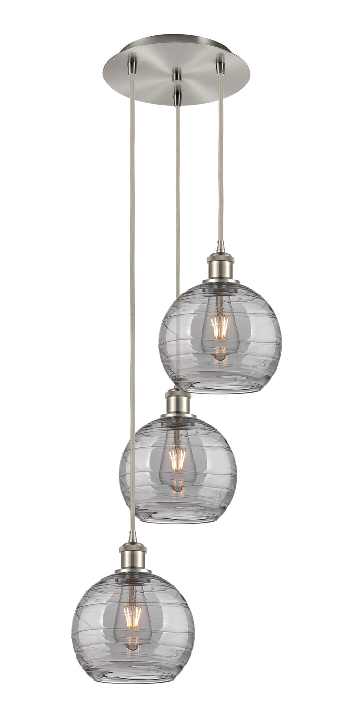 Innovations Lighting Athens Deco Swirl 8" Multi Pendant Pendants Innovations Lighting Brushed Satin Nickel Light Smoke Deco Swirl ; Glass Type: Smoked 