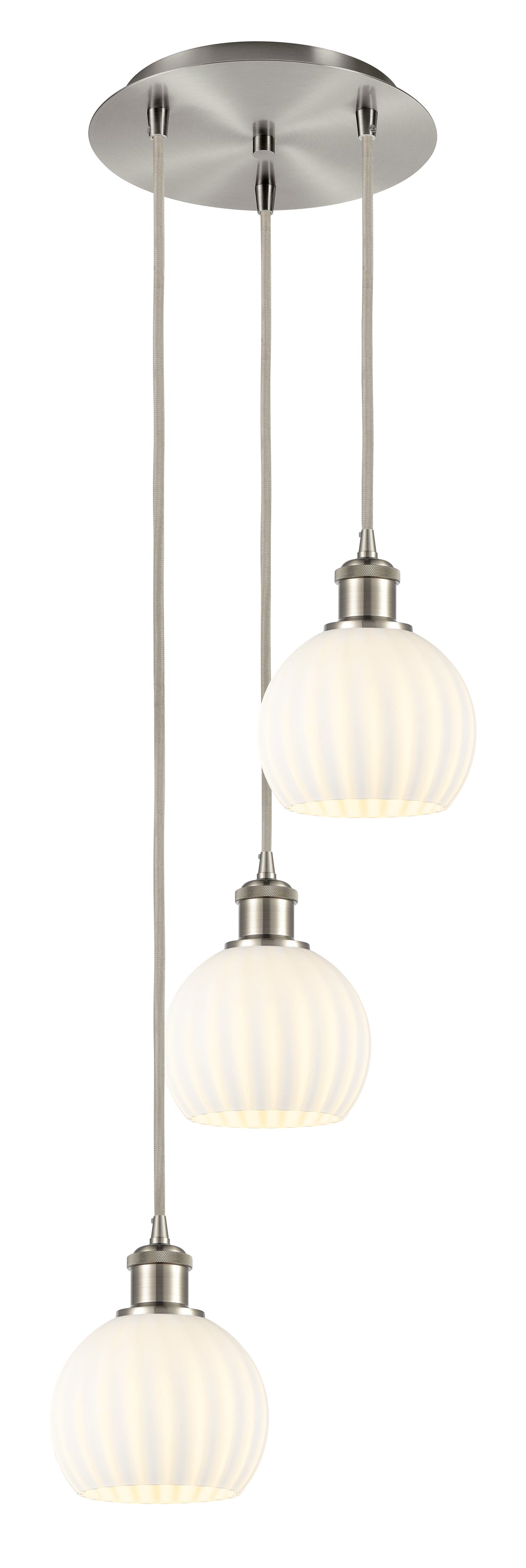 Innovations Lighting White Venetian 6" Multi Pendant - Brushed Satin Nickel