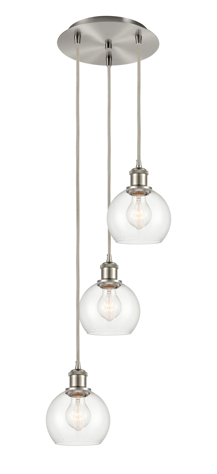 Innovations Lighting Athens 6" Multi Pendant Pendants Innovations Lighting Brushed Satin Nickel Clear ; Glass Type: Transparent 