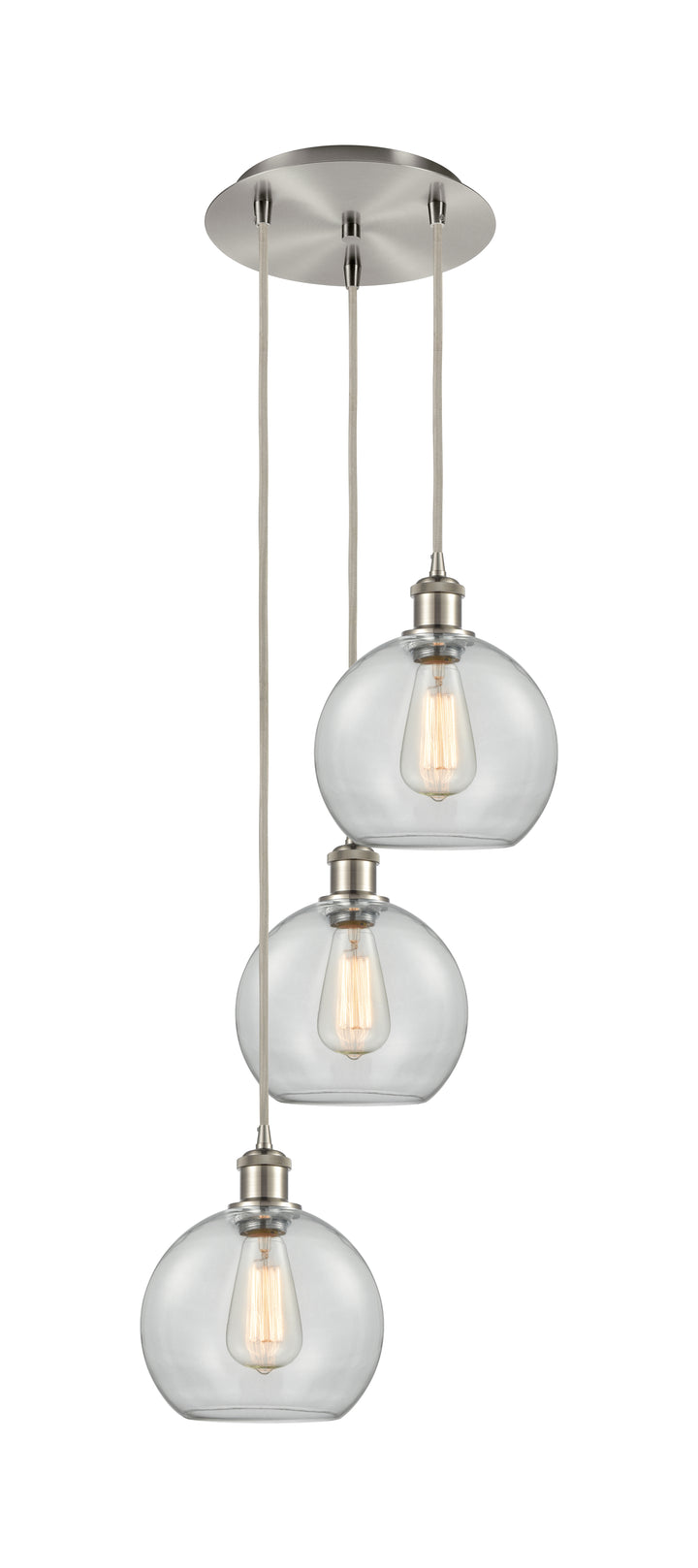 Innovations Lighting Athens 8" Multi Pendant Pendants Innovations Lighting Brushed Satin Nickel Clear ; Glass Type: Clear 