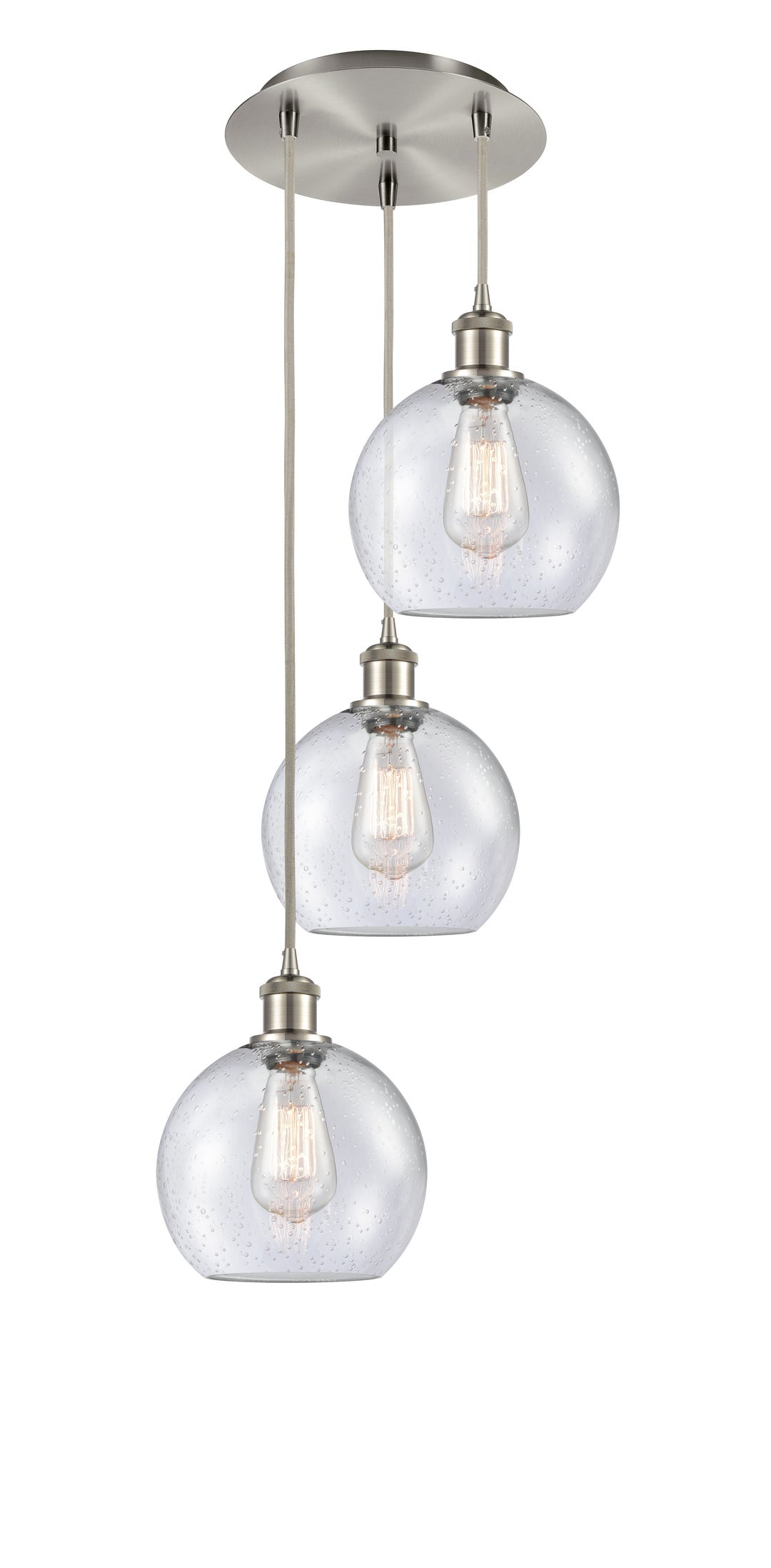 Innovations Lighting Athens 8" Multi Pendant Pendants Innovations Lighting Brushed Satin Nickel Seedy ; Glass Type: Seeded 