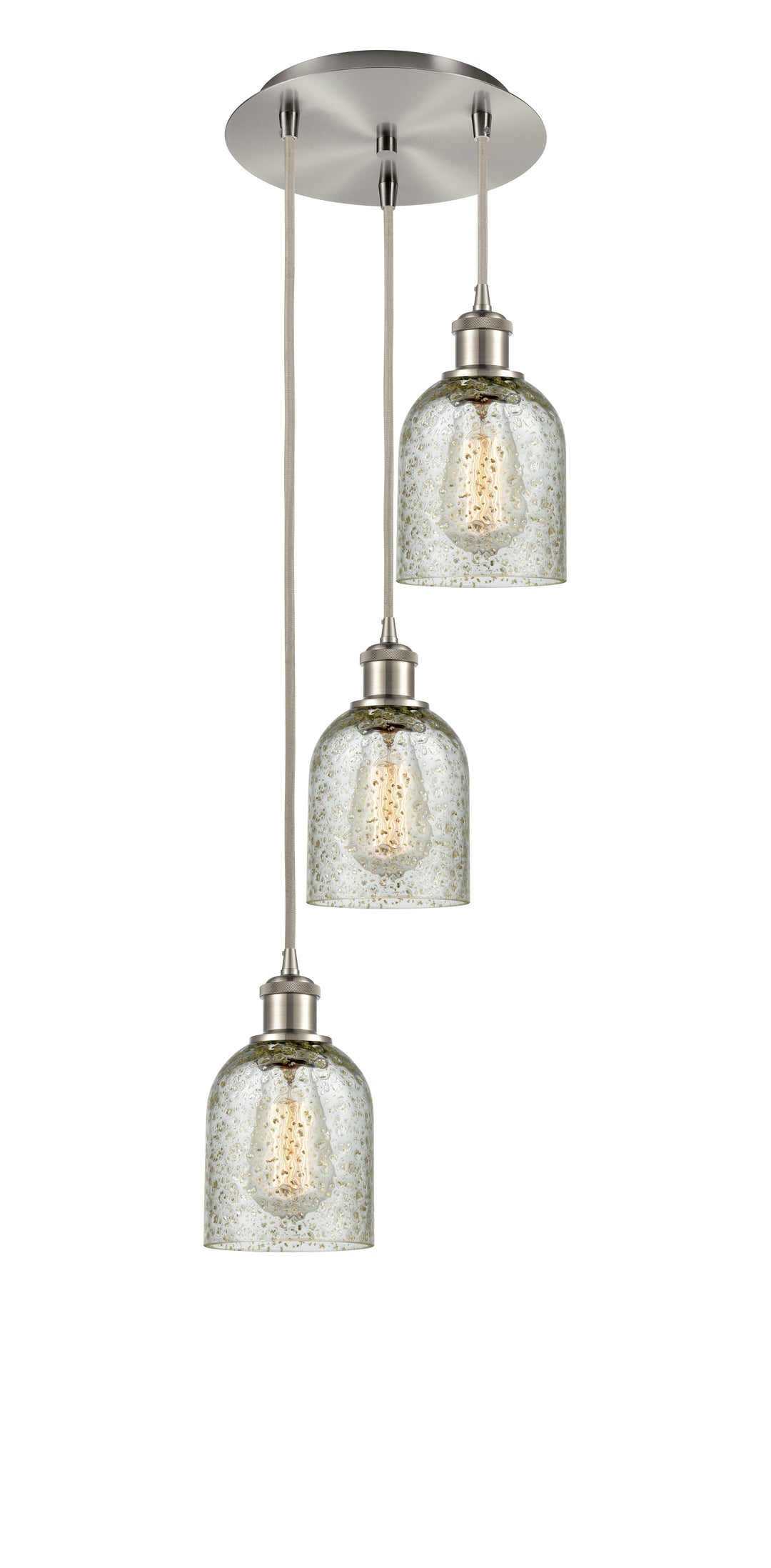 Innovations Lighting Caledonia 5" Multi Pendant Pendants Innovations Lighting Brushed Satin Nickel Mica ; Glass Type: Colorful 