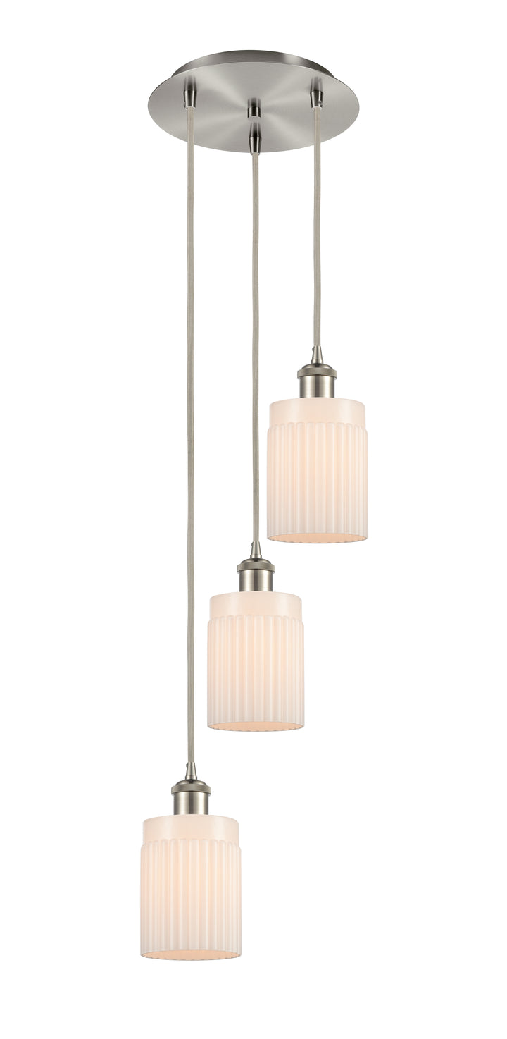 Innovations Lighting Hadley 5" Multi Pendant - Brushed Satin Nickel Pendants Innovations Lighting Matte White ; Glass Type: White; Ribbed  