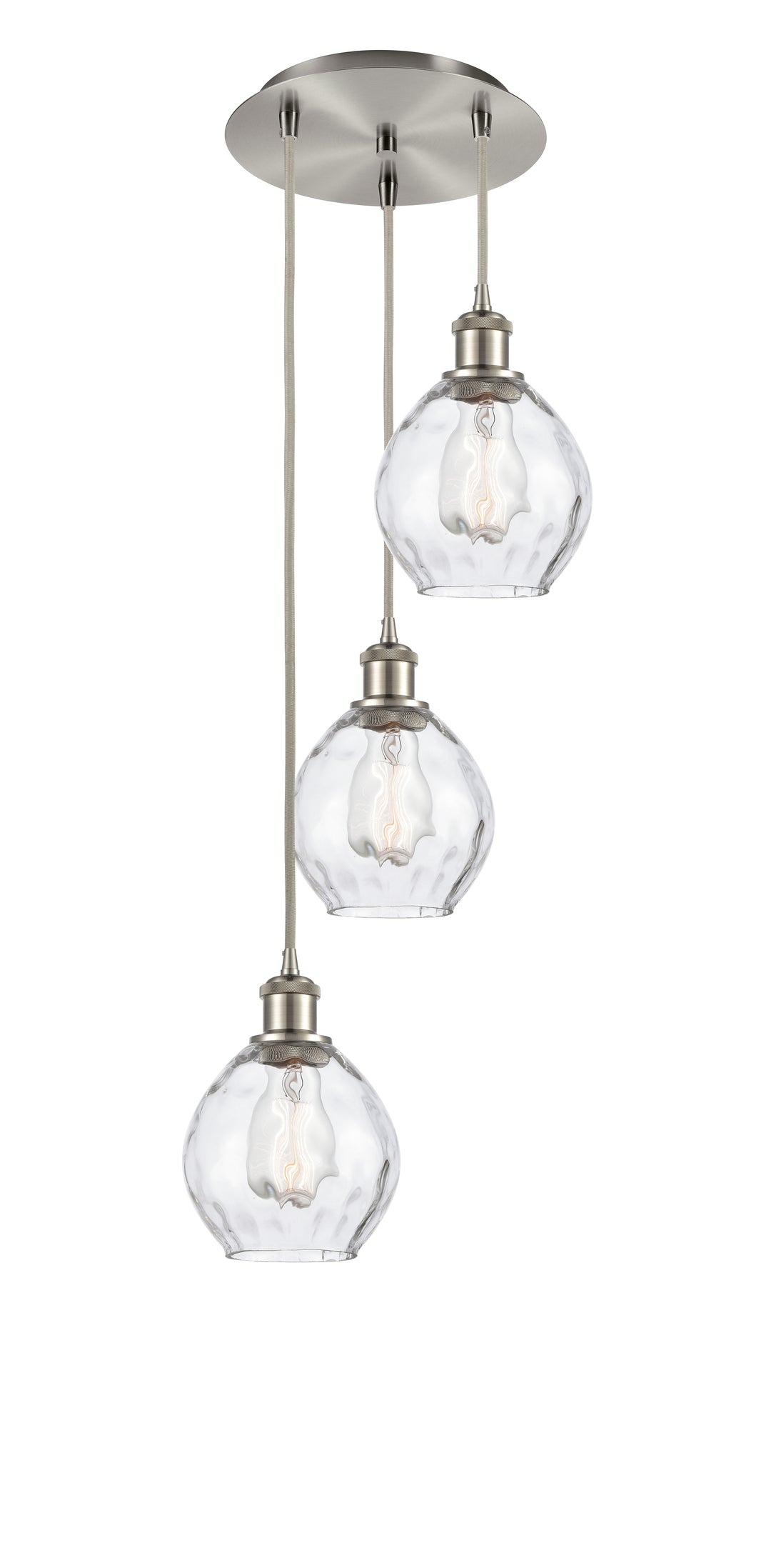 Innovations Lighting Waverly 6" Multi Pendant - Brushed Satin Nickel Pendants Innovations Lighting Clear ; Glass Type: Water  