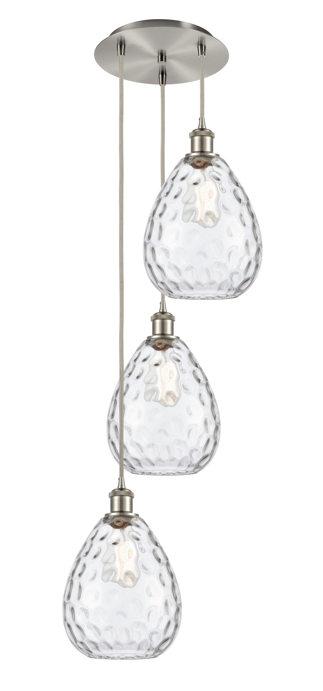 Innovations Lighting Waverly 8" Multi Pendant - Brushed Satin Nickel Pendants Innovations Lighting Clear ; Glass Type: Transparent  