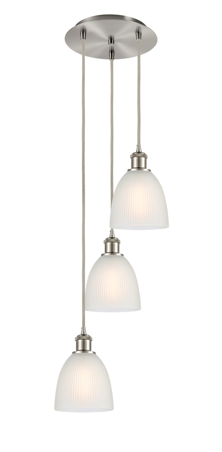 Innovations Lighting Castile 6" Multi Pendant - Brushed Satin Nickel Pendants Innovations Lighting White ; Glass Type: White  