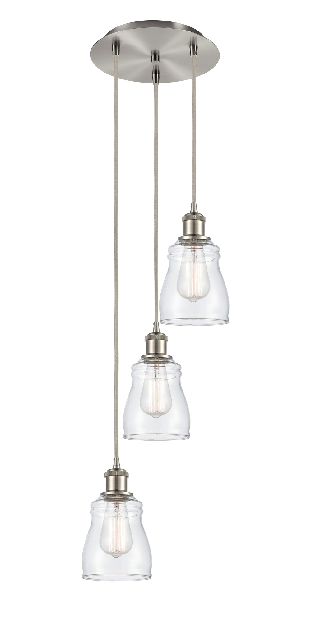 Innovations Lighting Ellery 5" Multi Pendant - Brushed Satin Nickel Pendants Innovations Lighting Clear ; Glass Type: Clear  