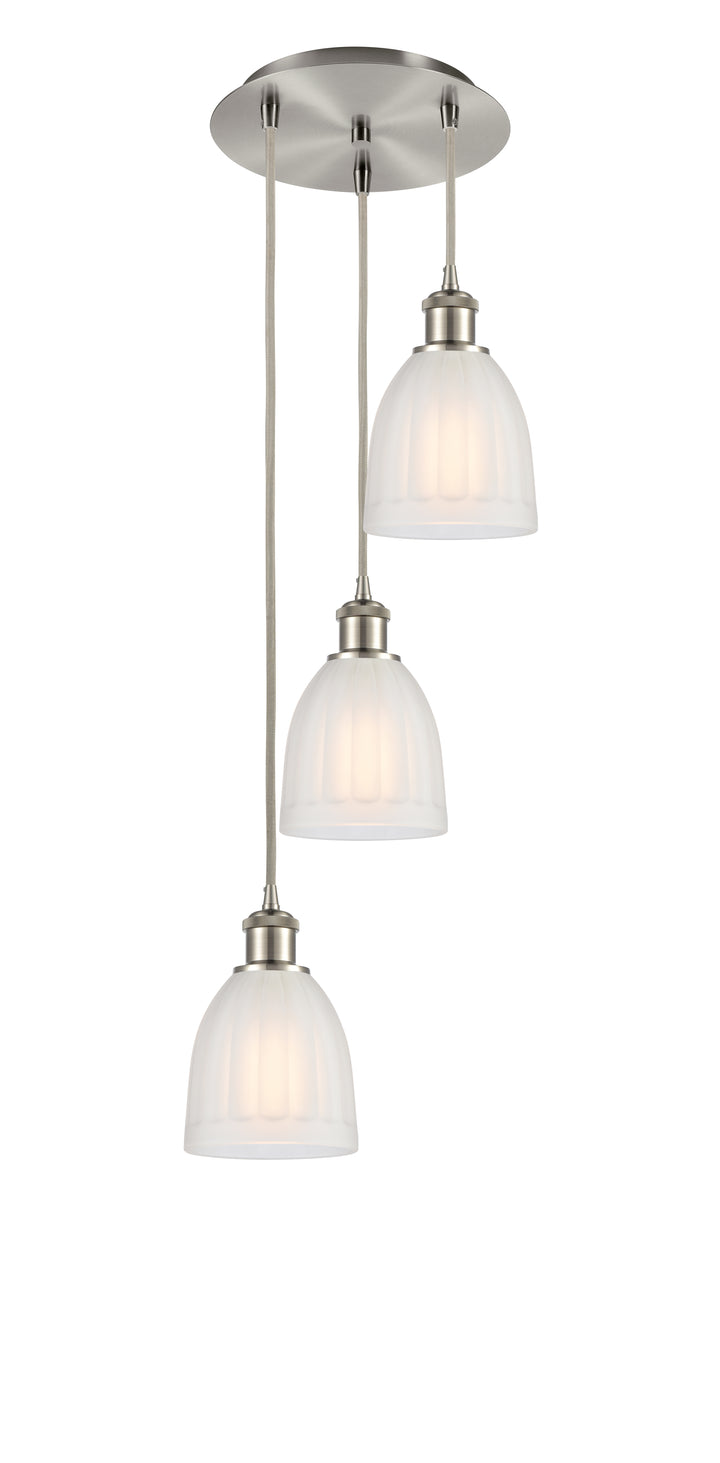 Innovations Lighting Brookfield 6" Multi Pendant Pendants Innovations Lighting Brushed Satin Nickel White ; Glass Type: Frosted; Ribbed 