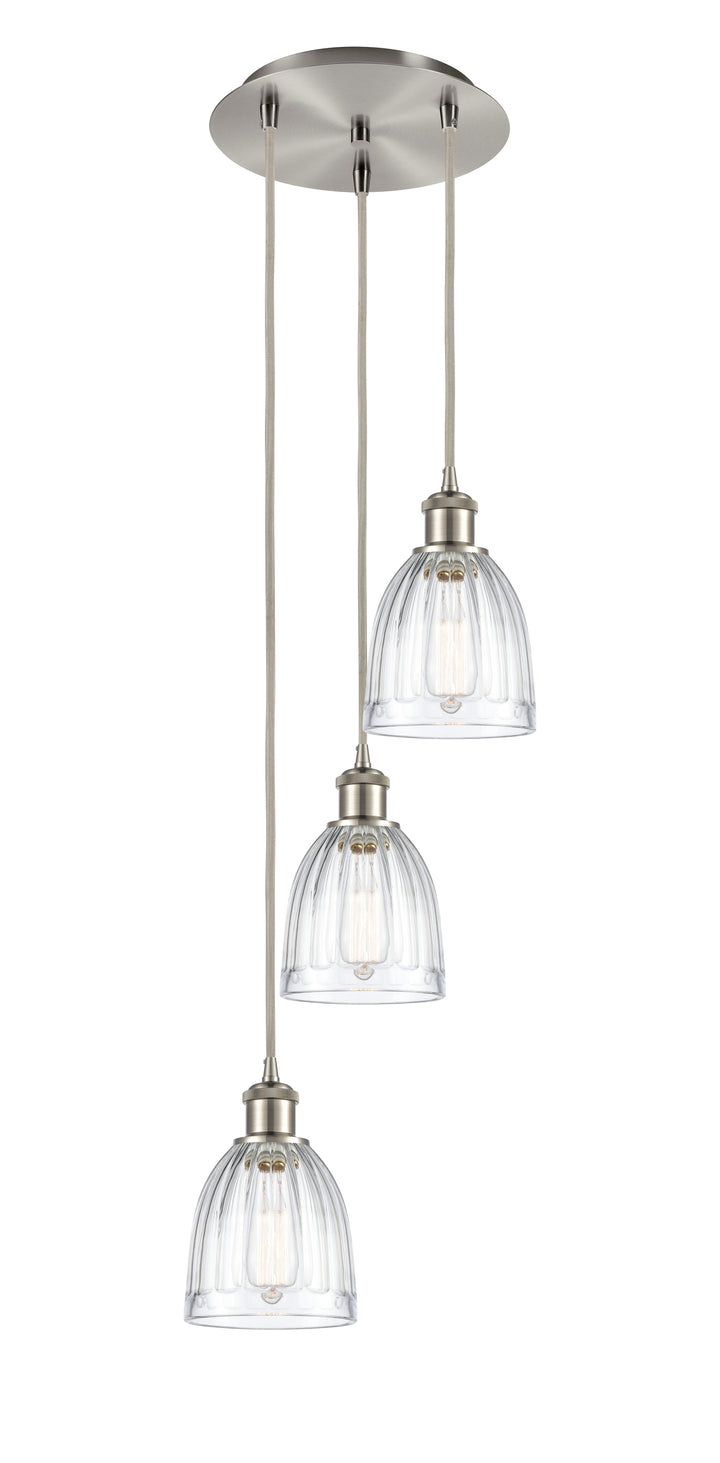 Innovations Lighting Brookfield 6" Multi Pendant Pendants Innovations Lighting Brushed Satin Nickel Clear ; Glass Type: Transparent; Ribbed 