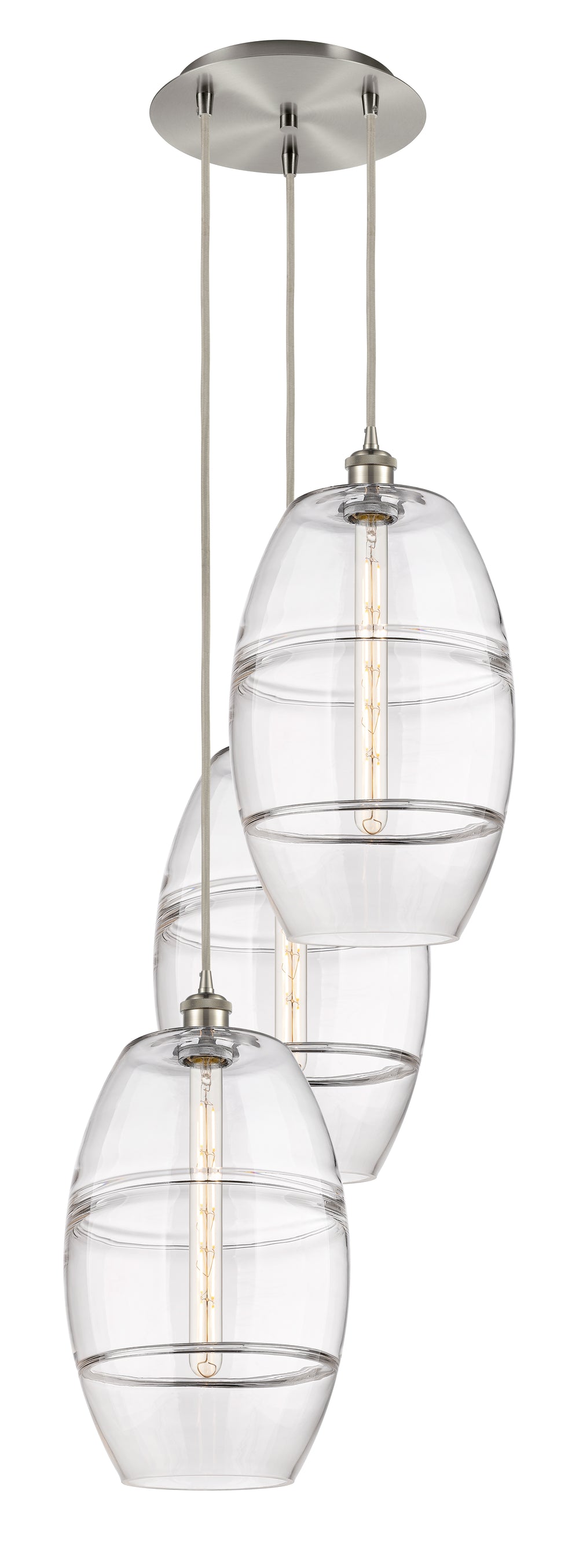 Innovations Lighting Vaz 10" Multi Pendant - Brushed Satin Nickel Pendants Innovations Lighting Clear ; Glass Type: Clear  