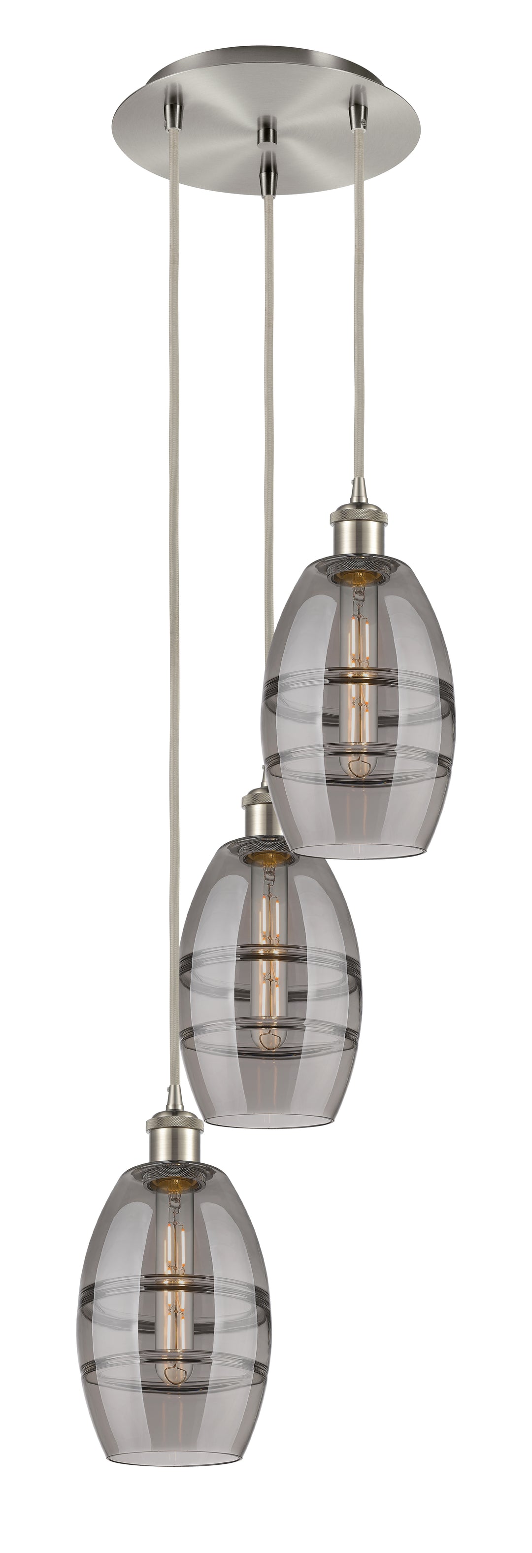 Innovations Lighting Vaz 6" Multi Pendant - Brushed Satin Nickel Pendants Innovations Lighting Light Smoke ; Glass Type: Smoked  