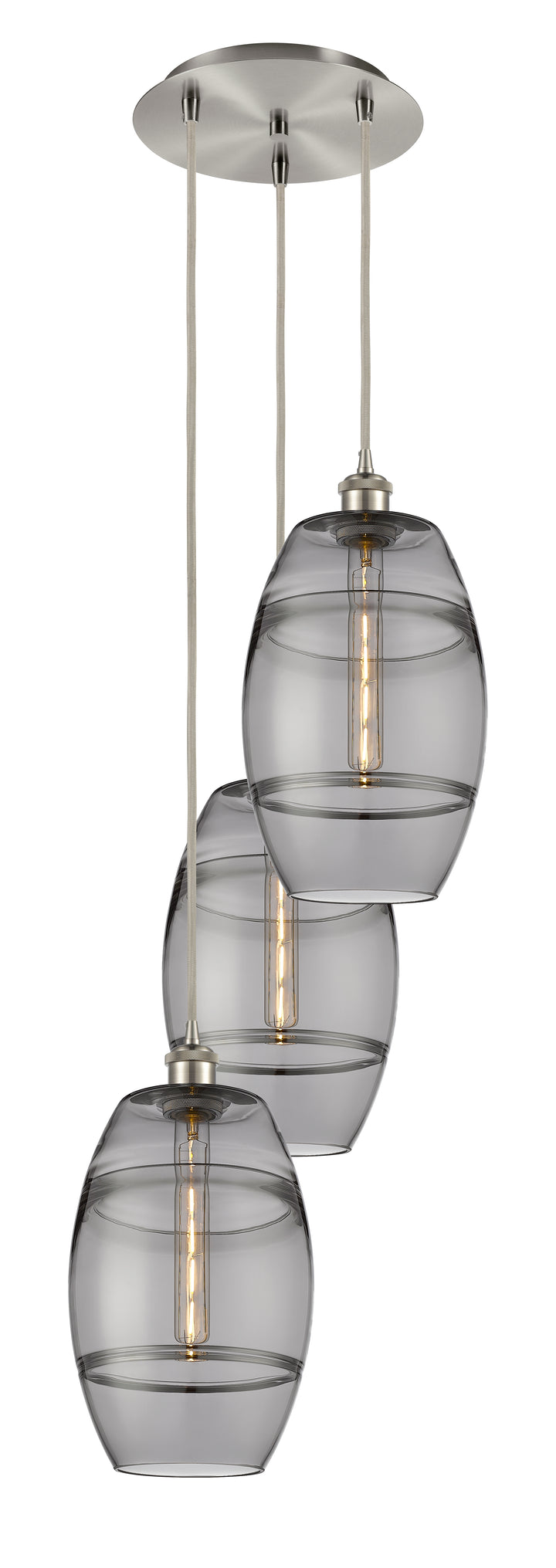 Innovations Lighting Vaz 8" Multi Pendant - Brushed Satin Nickel Pendants Innovations Lighting Light Smoke ; Glass Type: Smoked  