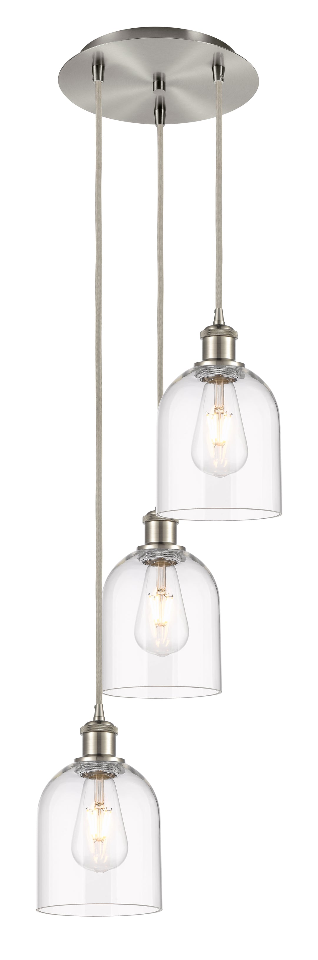 Innovations Lighting Bella 6" Multi Pendant Pendants Innovations Lighting Brushed Satin Nickel Clear ; Glass Type: Clear 